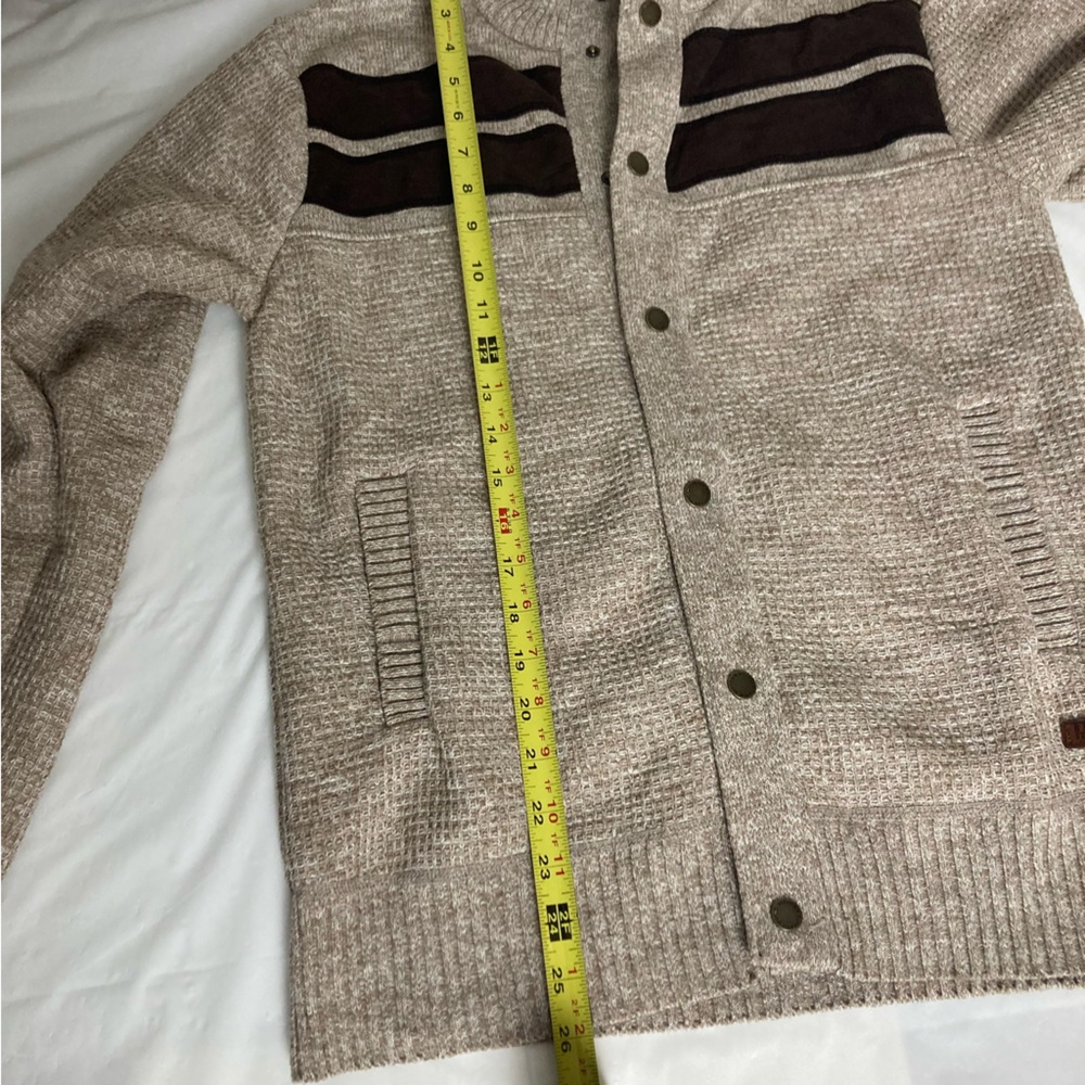 Buffalo David Bitton XL Waffle Knit Fleece Lining Snap Button Weaver Jacket - Picture 12 of 13